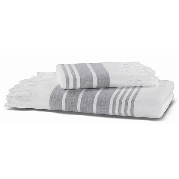 HAMAM rankšluostis MARINE White - Dark Grey