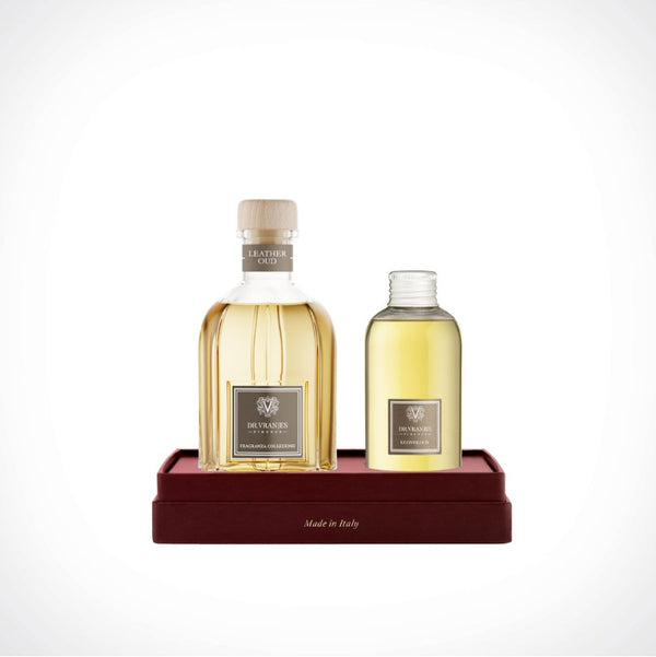 Dovanų rinkinys 250 ml LEATHER OUD namų kvapas su 150 ml papildymu