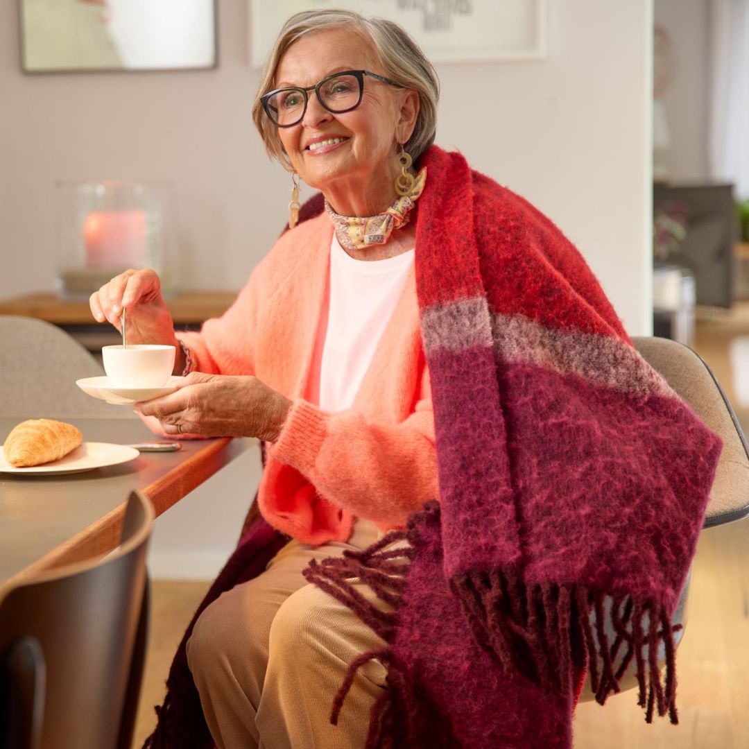 Pledas su avių vilna MOHAIR LOOK CRIMSON