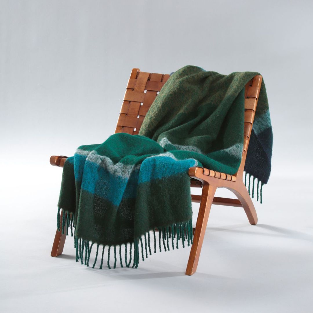 Pledas su avių vilna MOHAIR LOOK EMERALD