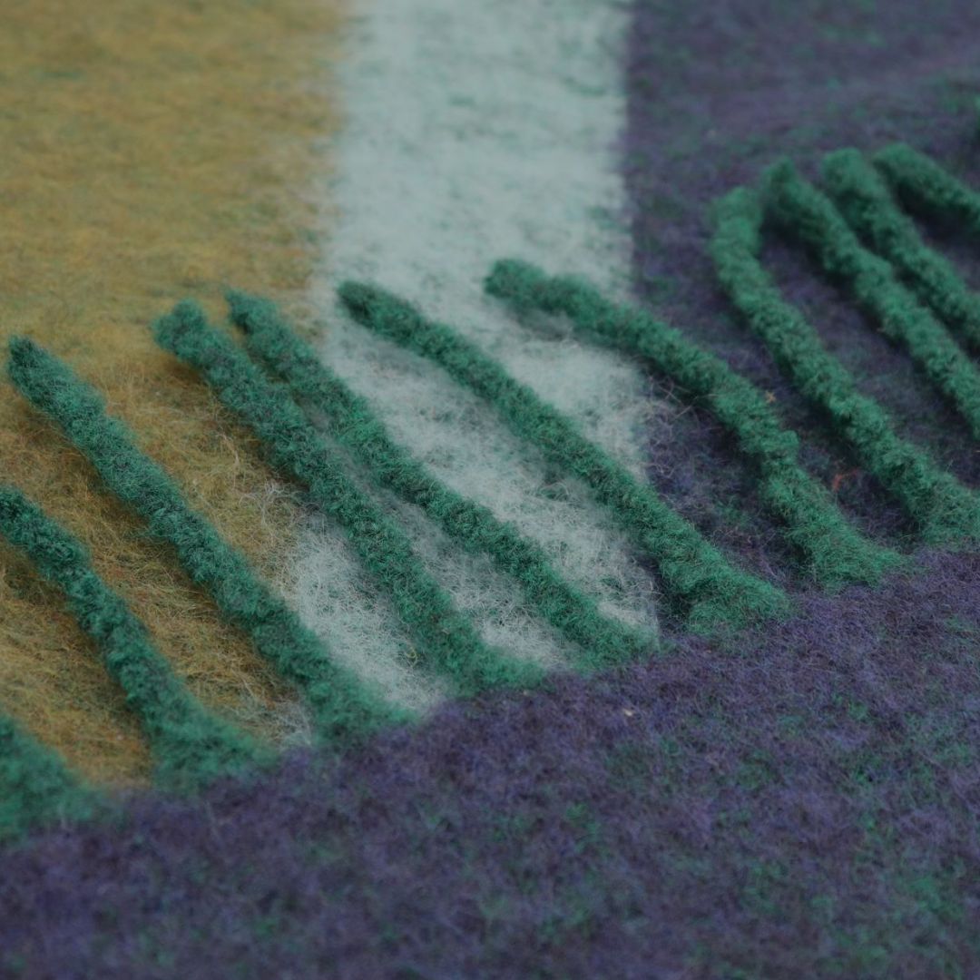 Pledas su avių vilna MOHAIR LOOK EMERALD