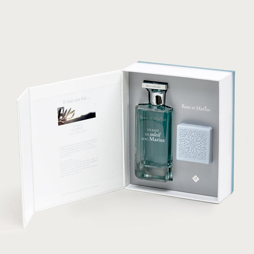 Dovanų rinkinys UN BAIN DE SOLEIL AVEC MARIUS 100 ml parfumuotas vanduo (EDP) + 35 g aromatinis muilas - THE HOME STORY