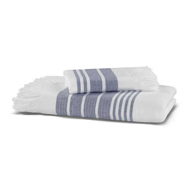 Rankšluostis MARINE White - Steel Blue - THE HOME STORY
